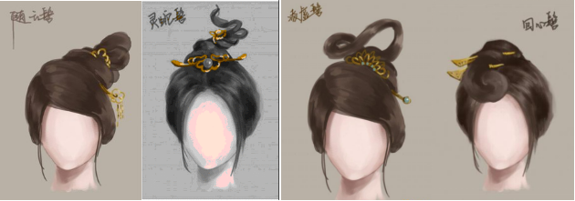 古代女生发型手绘分享展示